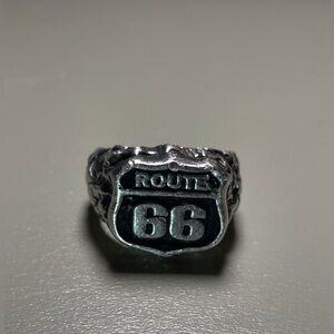 Route 66 Men's‎ Ring -Hand Carved Pewter Biker's Very Heavy Ring Size 9